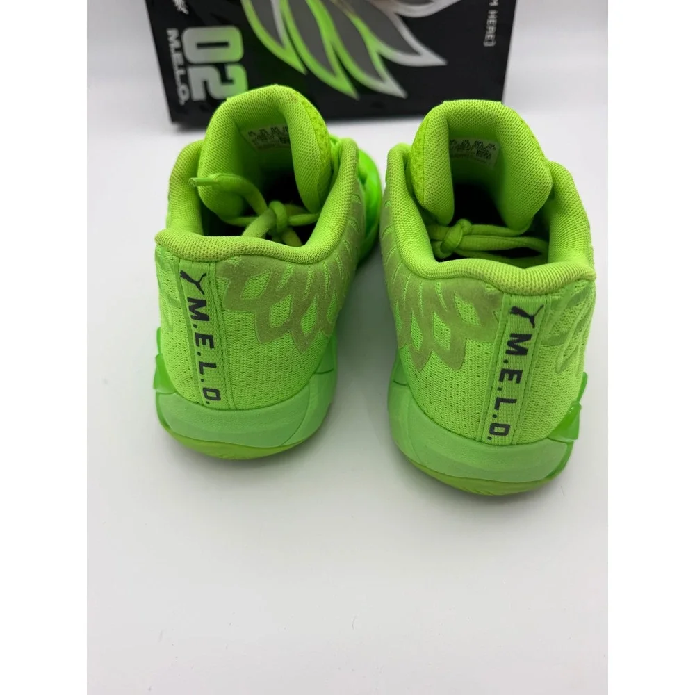 Puma MB.02 JR LaMelo Ball Neon Green Basketball Shoes 378358 02 Mens 6.5
